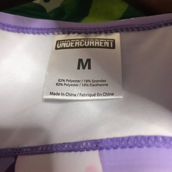 Nwt $50 Undercurrent Juniors Medium Purple Unicorn Tropical Vacation Swim Bikini - Picture 7 of 7